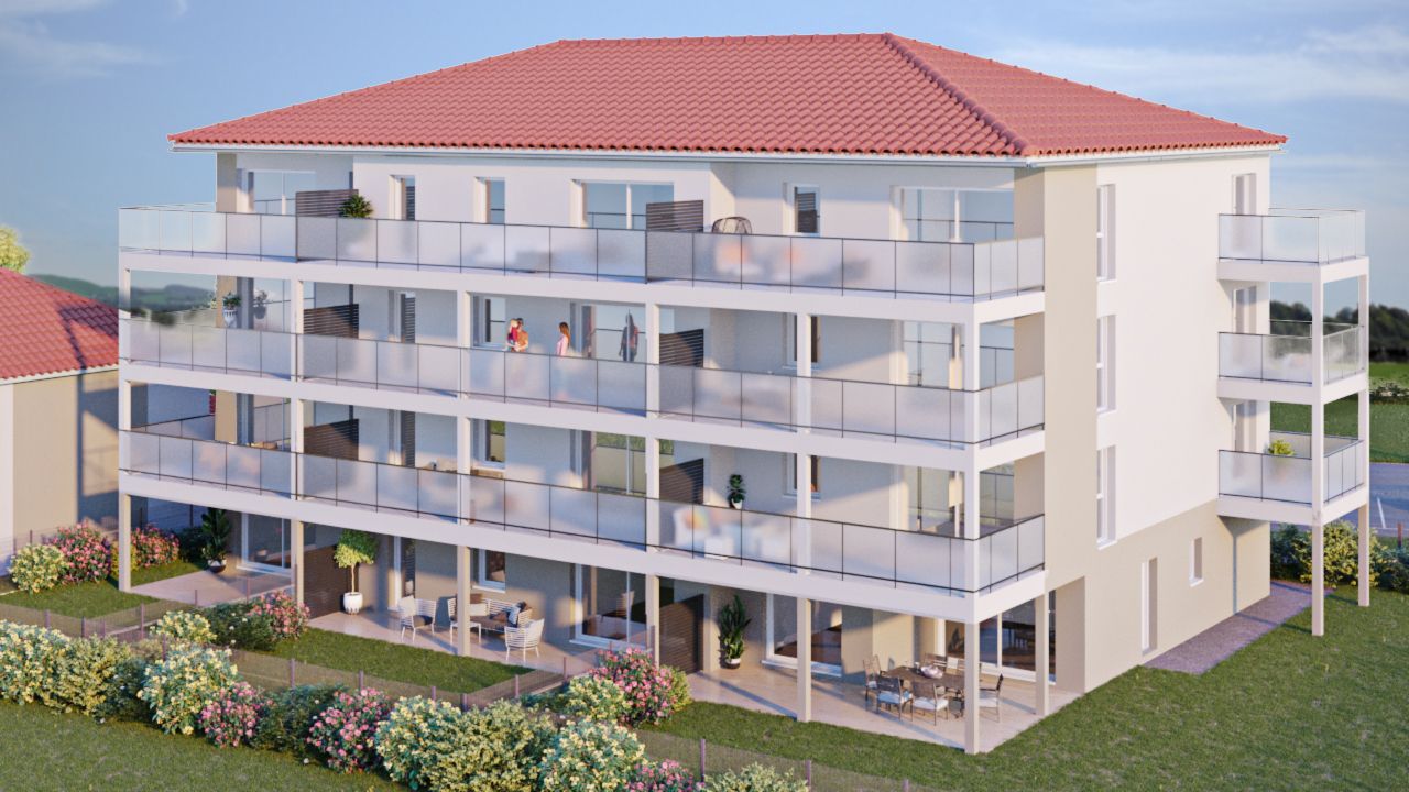 appartement T3 72.38 M2 avec balcon de 21.18 m2 